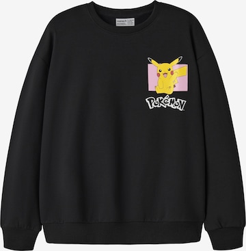 NAME IT Bluzka sportowa 'NKFOLLAN POKEMON' w kolorze czarny: przód