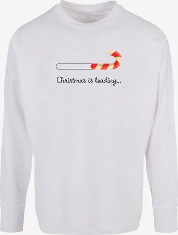 Merchcode Shirt 'Christmas Loading' in Wit: voorkant