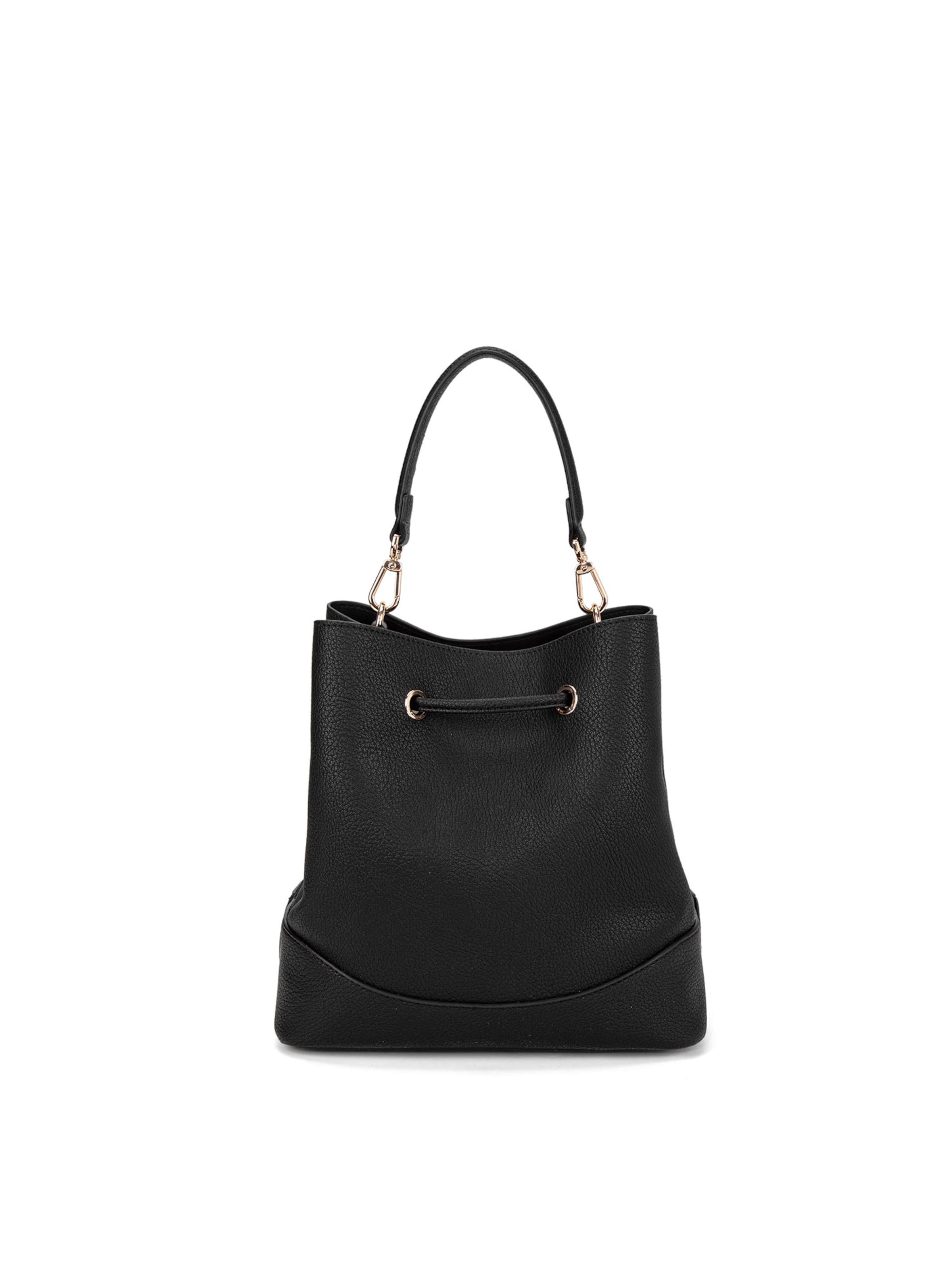 Borsa a mano 'Borsa a Mano Donna Vegan Leather con Coulisse e Tracolla Rimovibile' di Diana&Co. in nero
