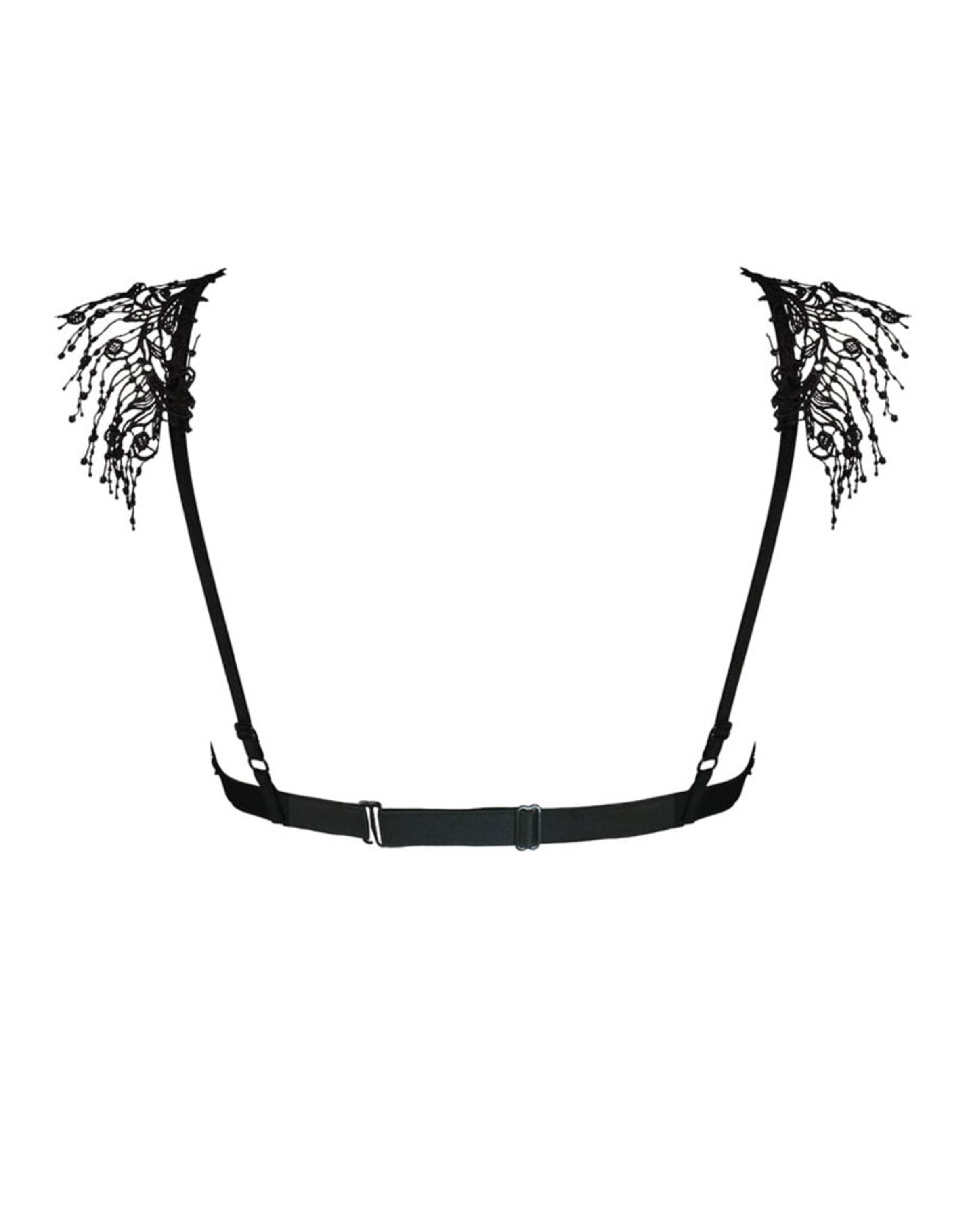 WHITE RVBBIT Push-up Behå ' Mad Cat No. 9 ' i svart