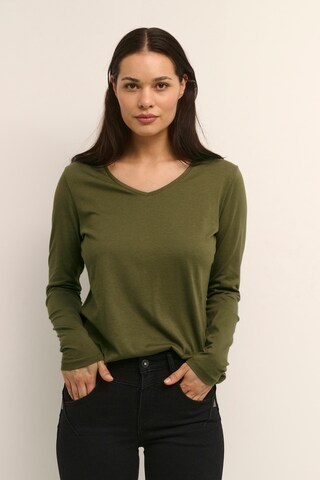 Cream Shirt 'Naia' in Green: front