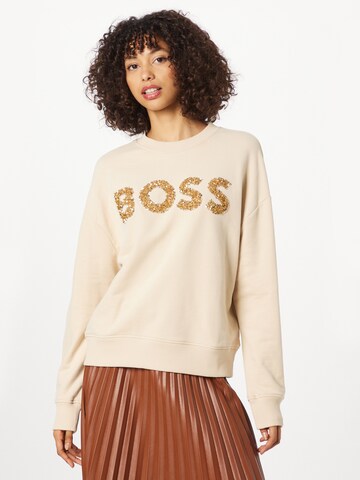 BOSS Black Sweatshirt 'Ecaisa' in Yellow: front