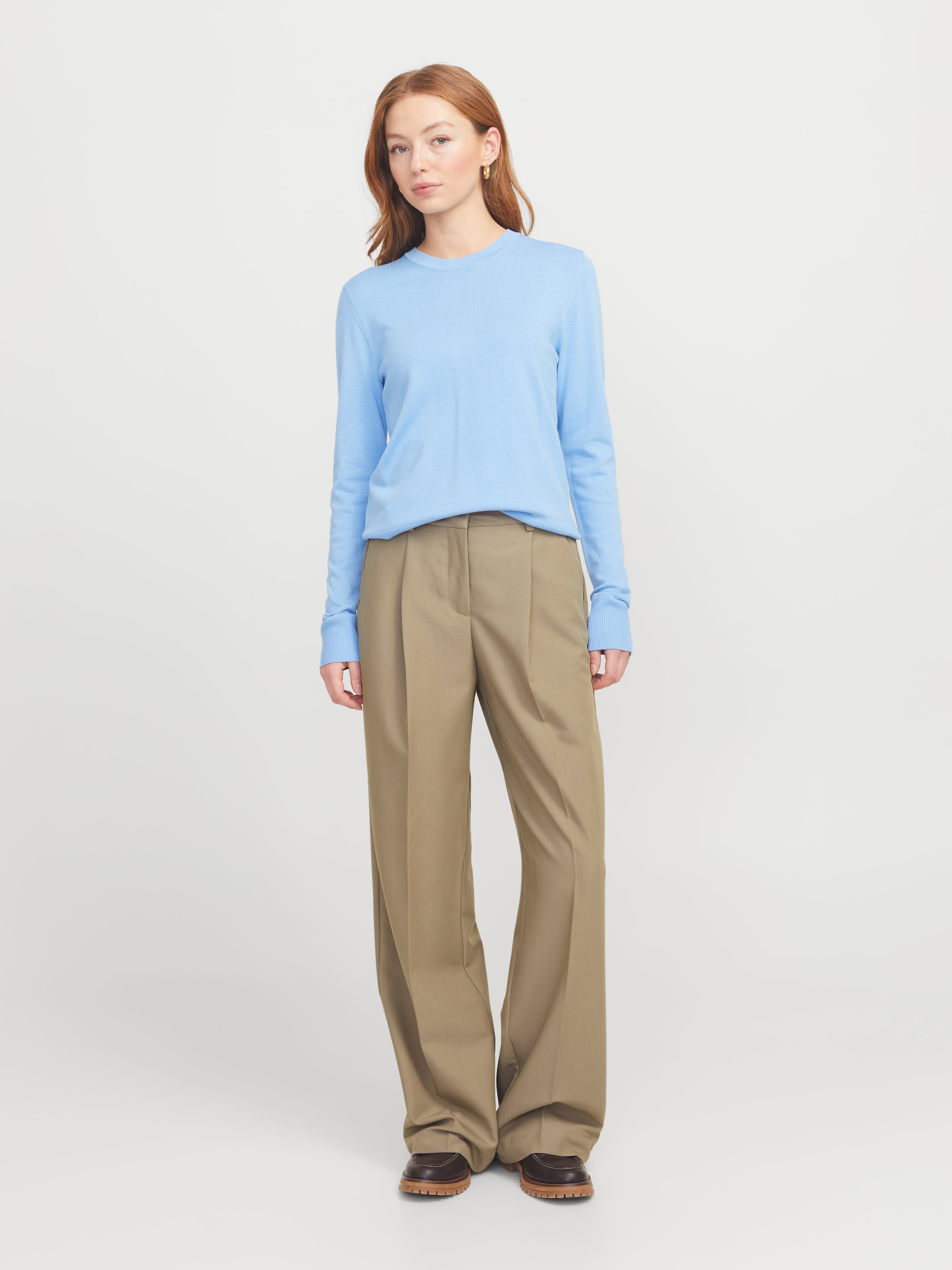 JJXX Wide leg Pleated Pants 'JXEllis' in Light Brown | ABOUT YOU