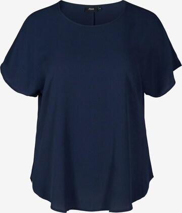 Zizzi Blouse 'Vanni' in Blauw: voorkant