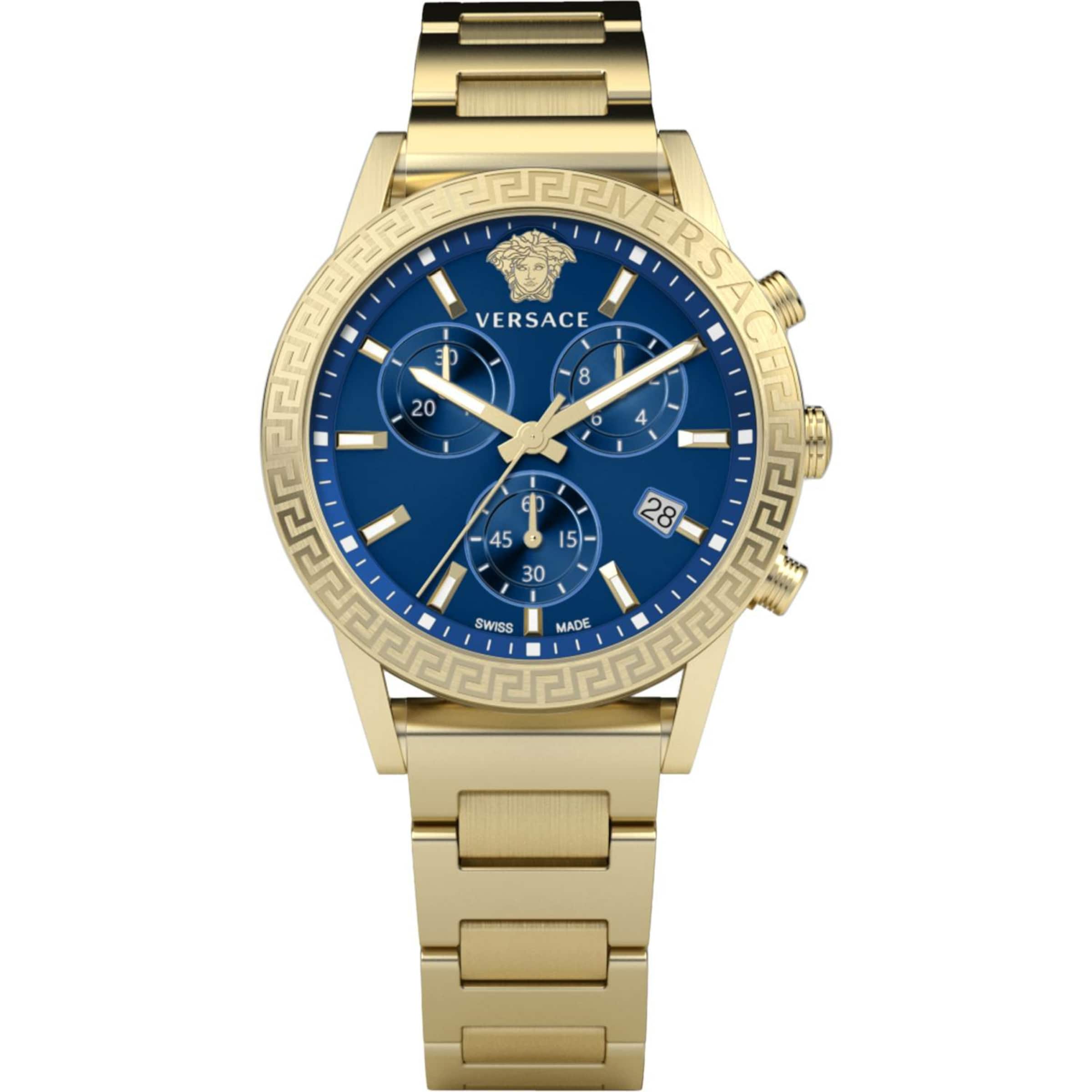 VERSACE Analog watch 'Sport Tech' in Marine blue / Gold, Item view