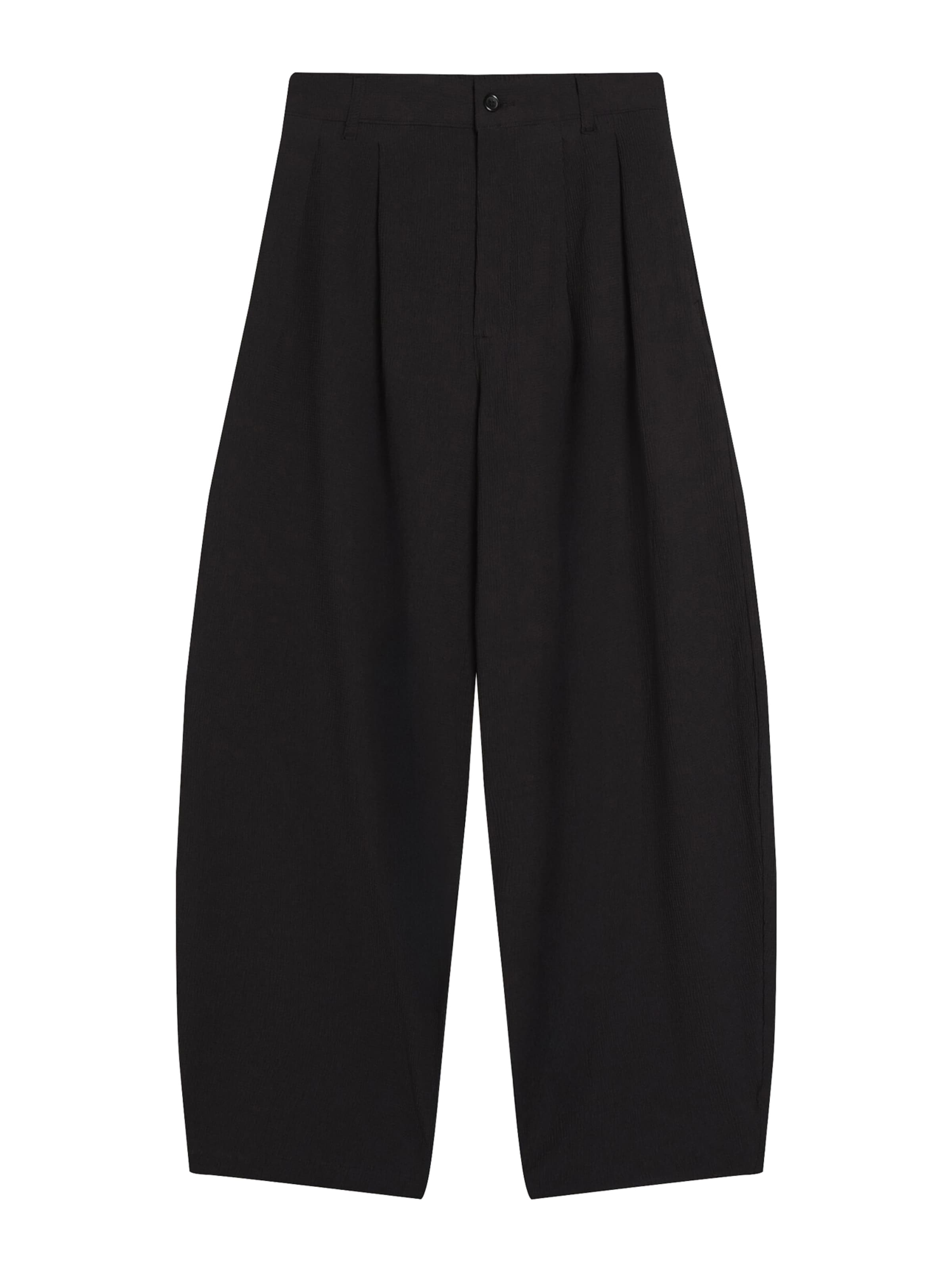 Bershka Barrel Pleat-front trousers in Black: front