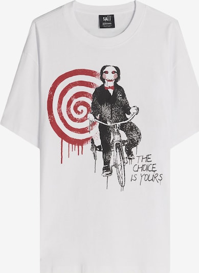 Bershka Majica u crvena / crna / bijela, Pregled proizvoda