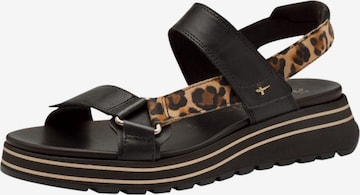 Sandalo di Tamaris in nero: frontale