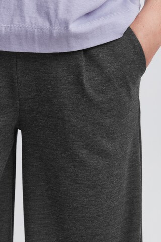 ICHI Wide leg Pleat-front trousers 'IH Kate' in Grey