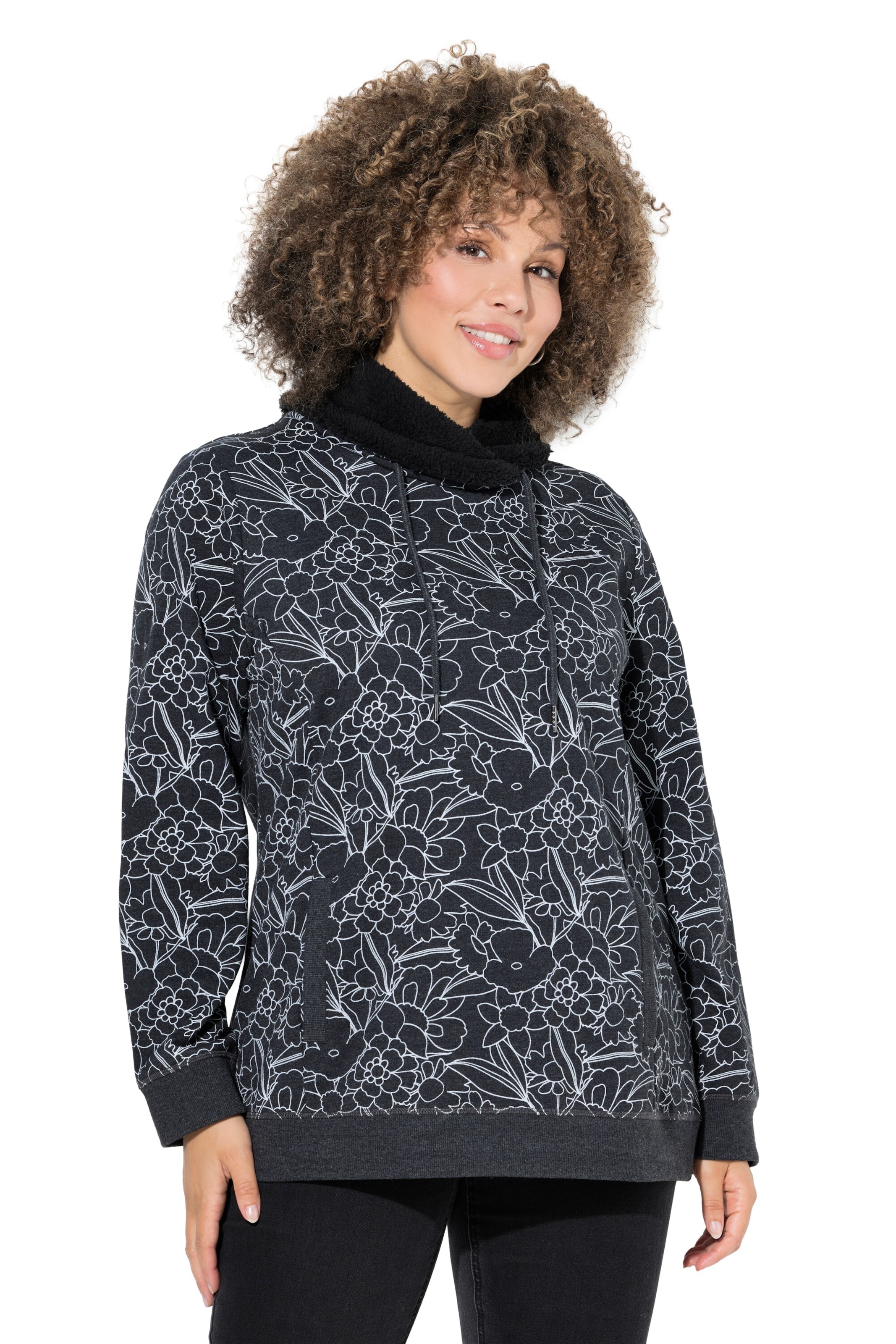 Ulla Popken Свитшот в Черный: спереди