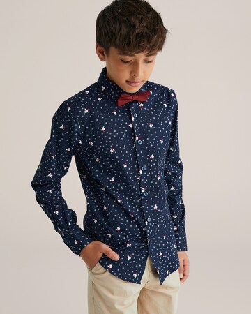 WE Fashion Regular fit Button Up Shirt in Blue: front