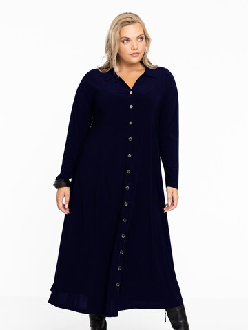 Yoek Shirt Dress in Blue: front