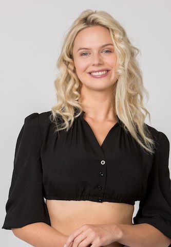 STOCKERPOINT Klederdracht blouse 'Florina' in Zwart: voorkant