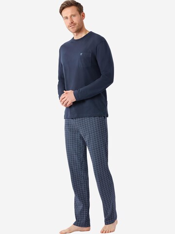 HAJO Pyjamas lang 'Premium Cotton' i blå