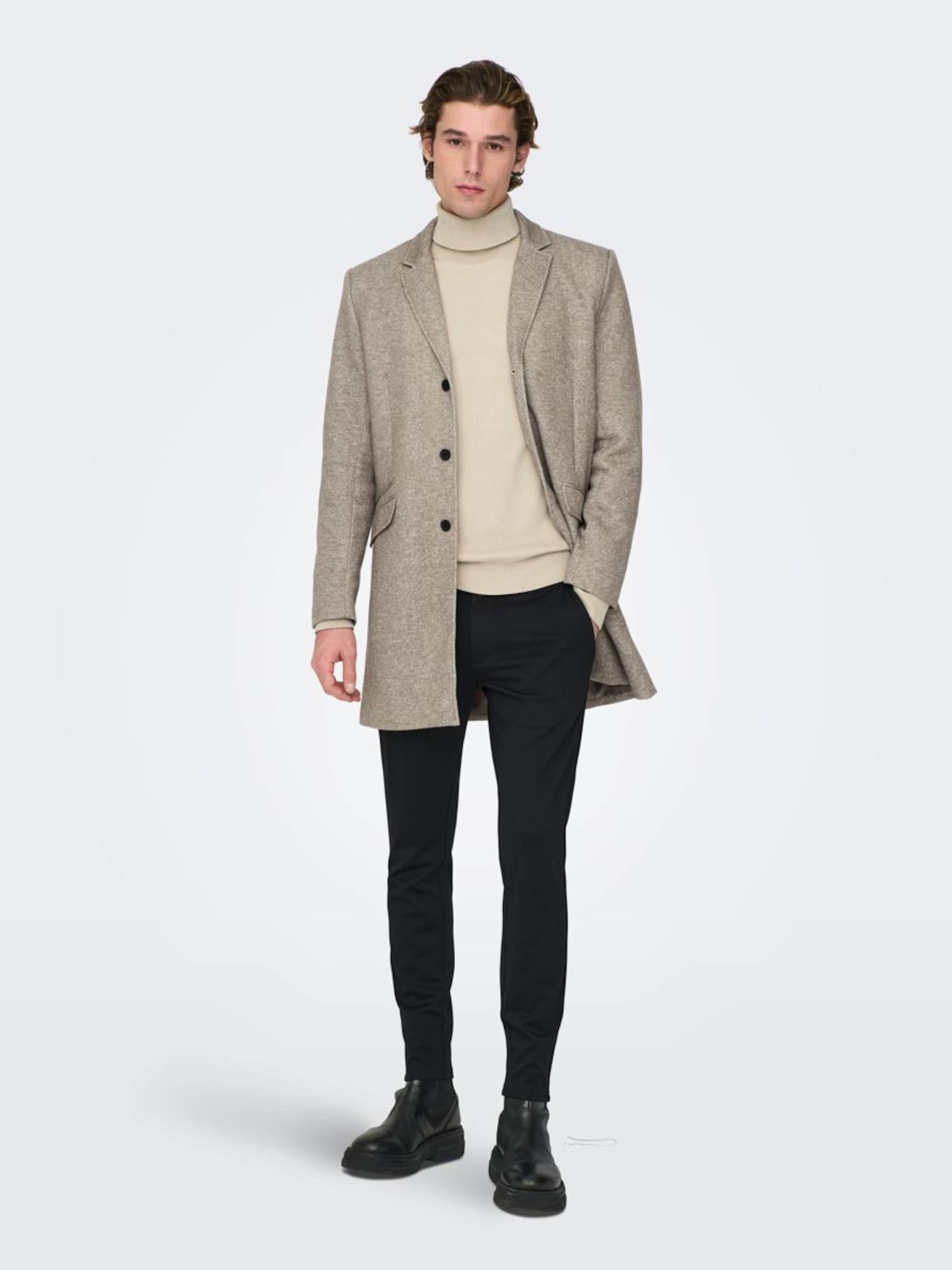 Only Sons Regular fit Between Seasons Coat in Mottled Beige ABOUT YOU