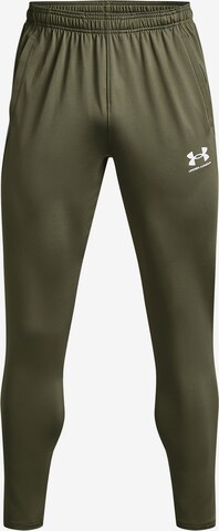 UNDER ARMOUR Slim fit Workout Pants 'Challenger' in Green: front