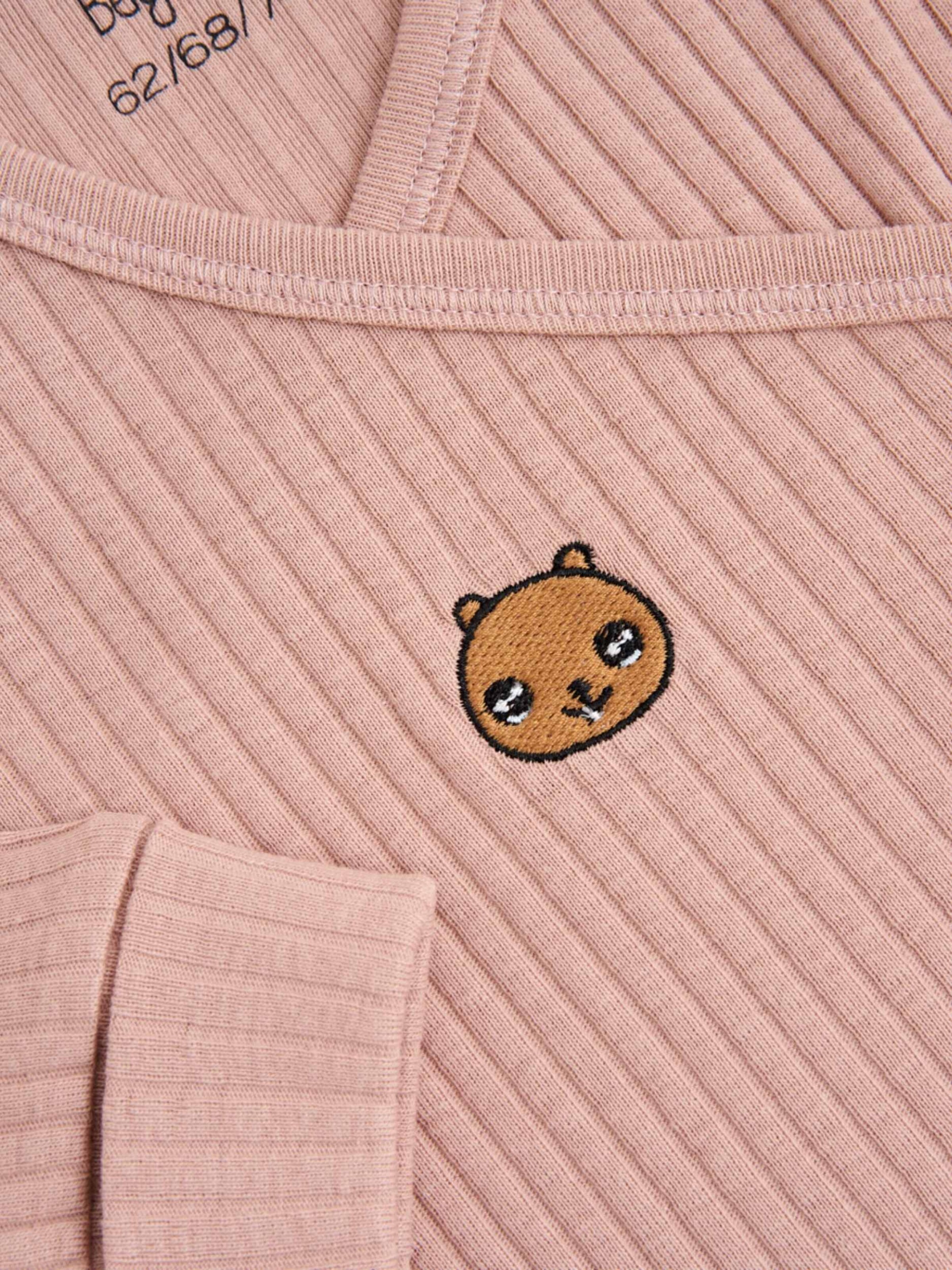 BergBiber Strampler/Body 'Wickel Body mit Stick (mitwachsend)'‌‌‌‌‌‌‌‌‌ in Pink