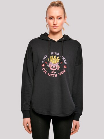 F4NT4STIC Sweatshirt 'Time Fries When I Am With You Valentinstag' in Schwarz: Vorderseite