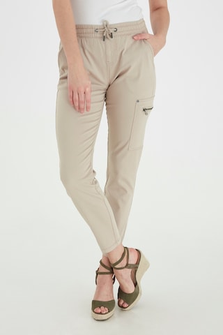 Fransa Regular Cargobroek 'FRPOSTRAP 2' in Beige: voorkant