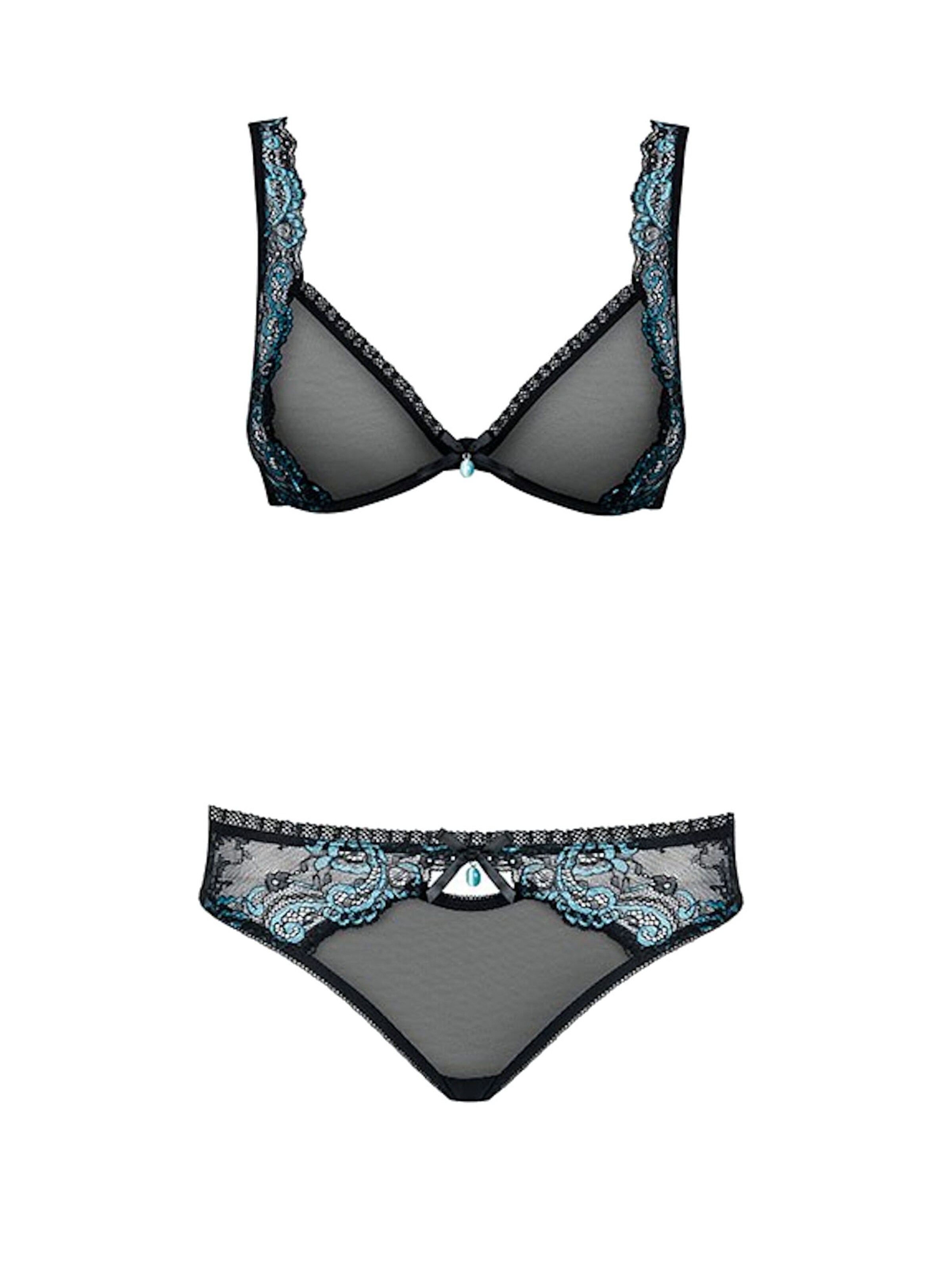 Obsessive Negligee 'Amanta Set' in Black: front