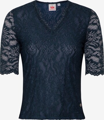 Blouse folklorique 'Arktis' SPIETH & WENSKY en bleu : devant