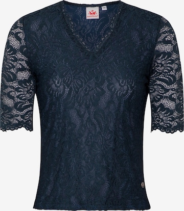 Blouse folklorique 'Arktis' SPIETH & WENSKY en bleu : devant