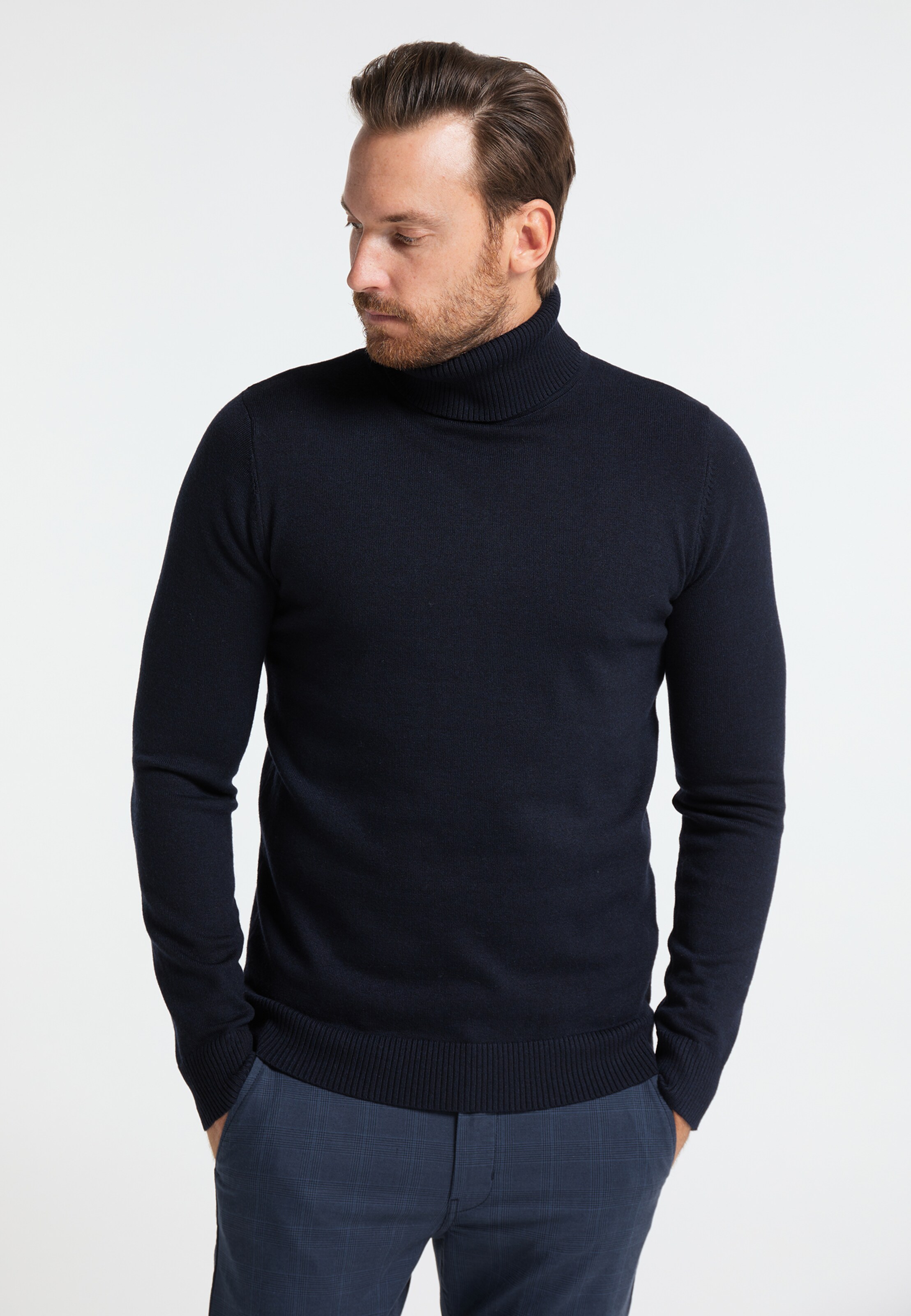 Männer Pullover & Strick DreiMaster Klassik Pullover in Marine - XB24618 Männer Pullover & Strick DreiMaster Klassik Pullover in Marine - XB24618