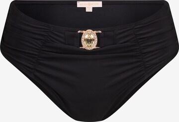 Moda Minx Bikini Bottoms 'Amour Rouched High Waist' in Black: front