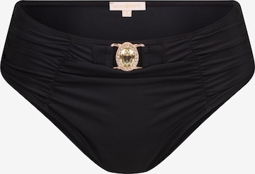 Moda Minx Bikini Bottoms 'Amour Rouched High Waist' in Black: front