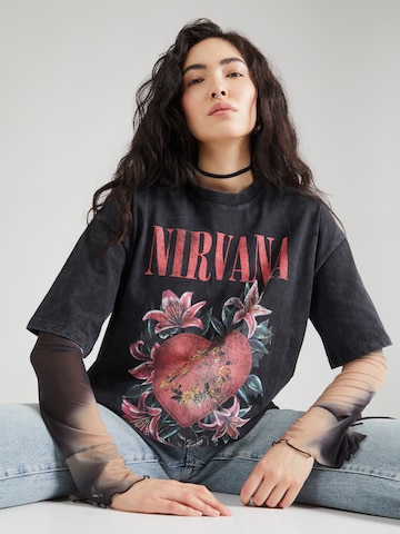 TOPSHOP Shirt 'Nirvana' in Grey