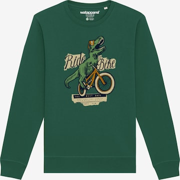 Watapparel Sweatshirt ' T-Rex Fahrrad ' in Green: front