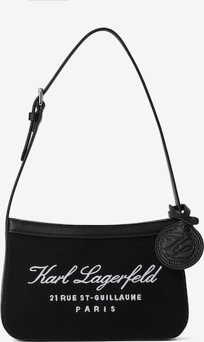 Karl Lagerfeld - Bolso de hombro en negro: frente