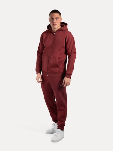 Smilodox Ilyas Basic Zipper Hoodie in Rot