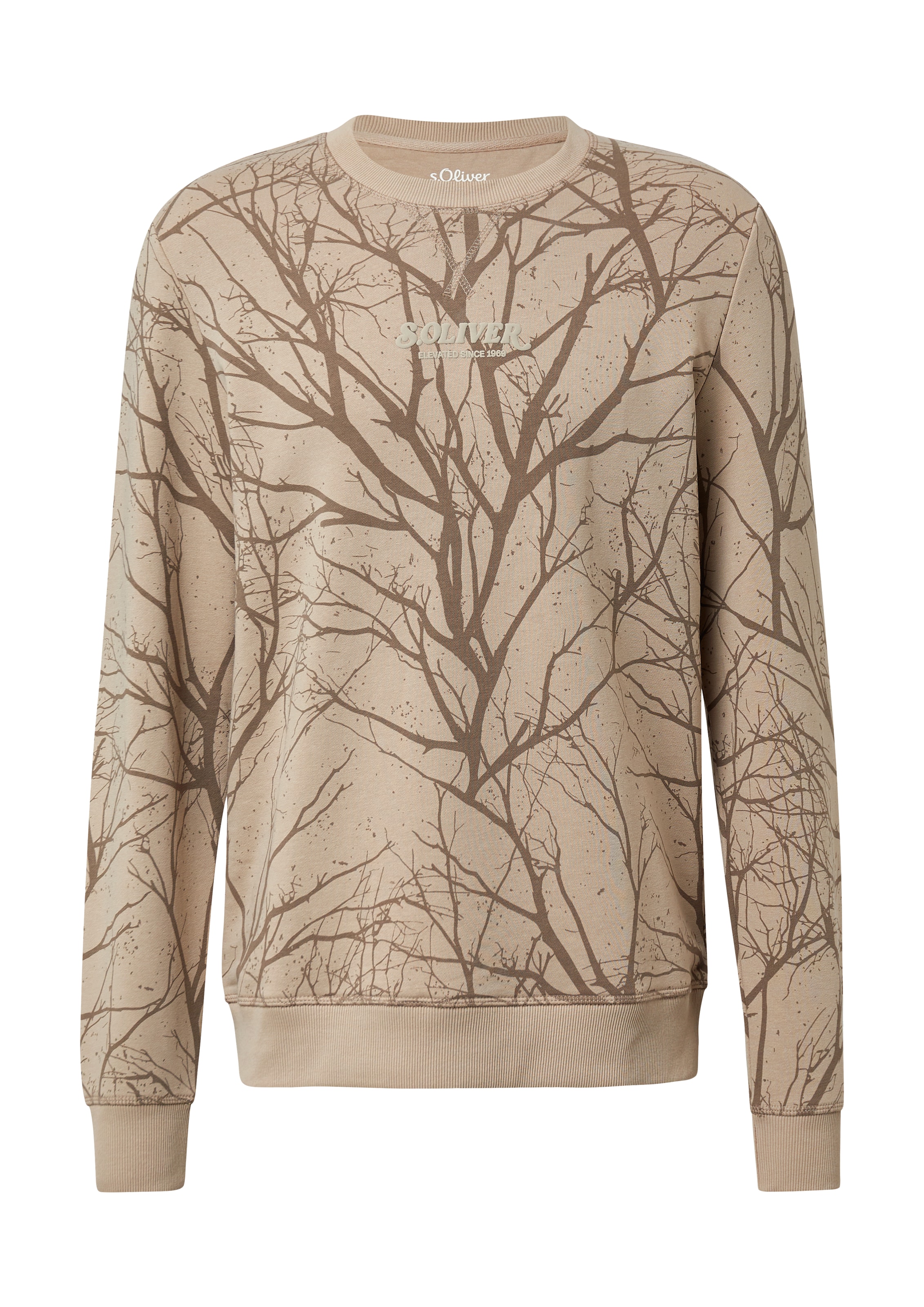 Sweat-shirt s.Oliver en beige : devant