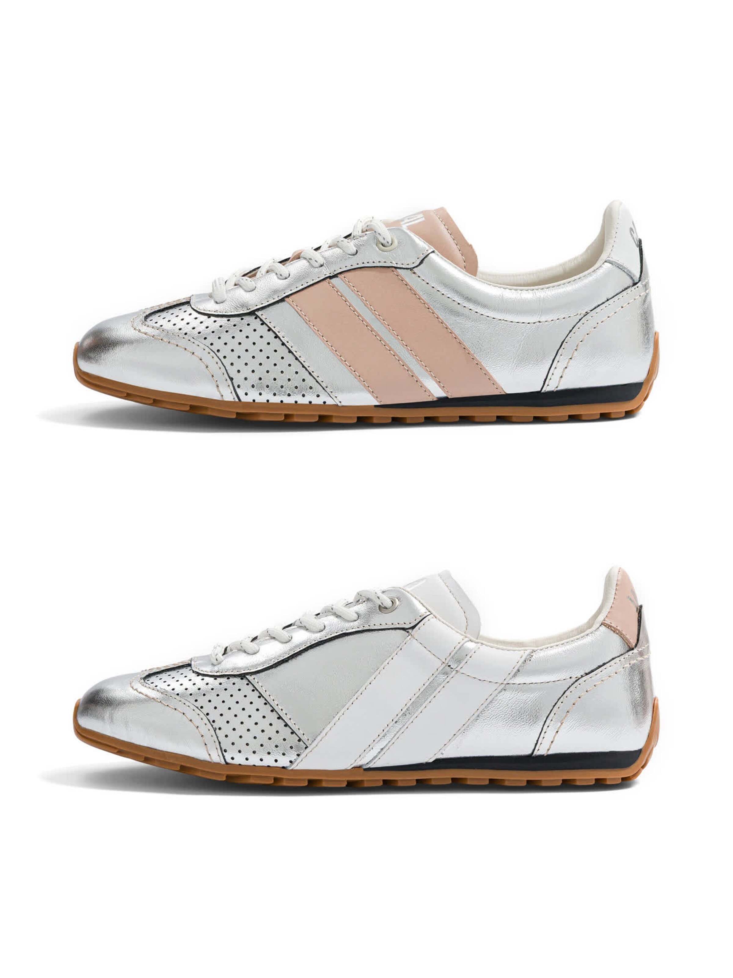 Caval - Sapatilhas slip-on ' BALLET ' em prata: frente