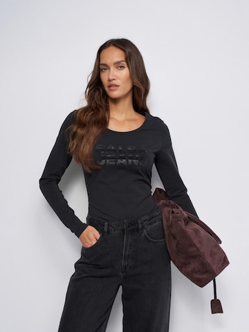 Salsa Jeans Shirt in Zwart: voorkant