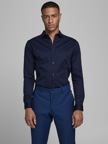 JACK & JONES Slim Fit Риза 'Parma' в синьо: отпред