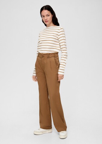 Wide Leg Pantalon à pince s.Oliver en marron