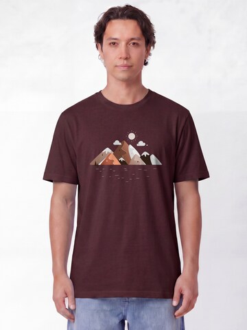 T-Shirt 'Mountains & Moon' Watapparel en rouge : devant
