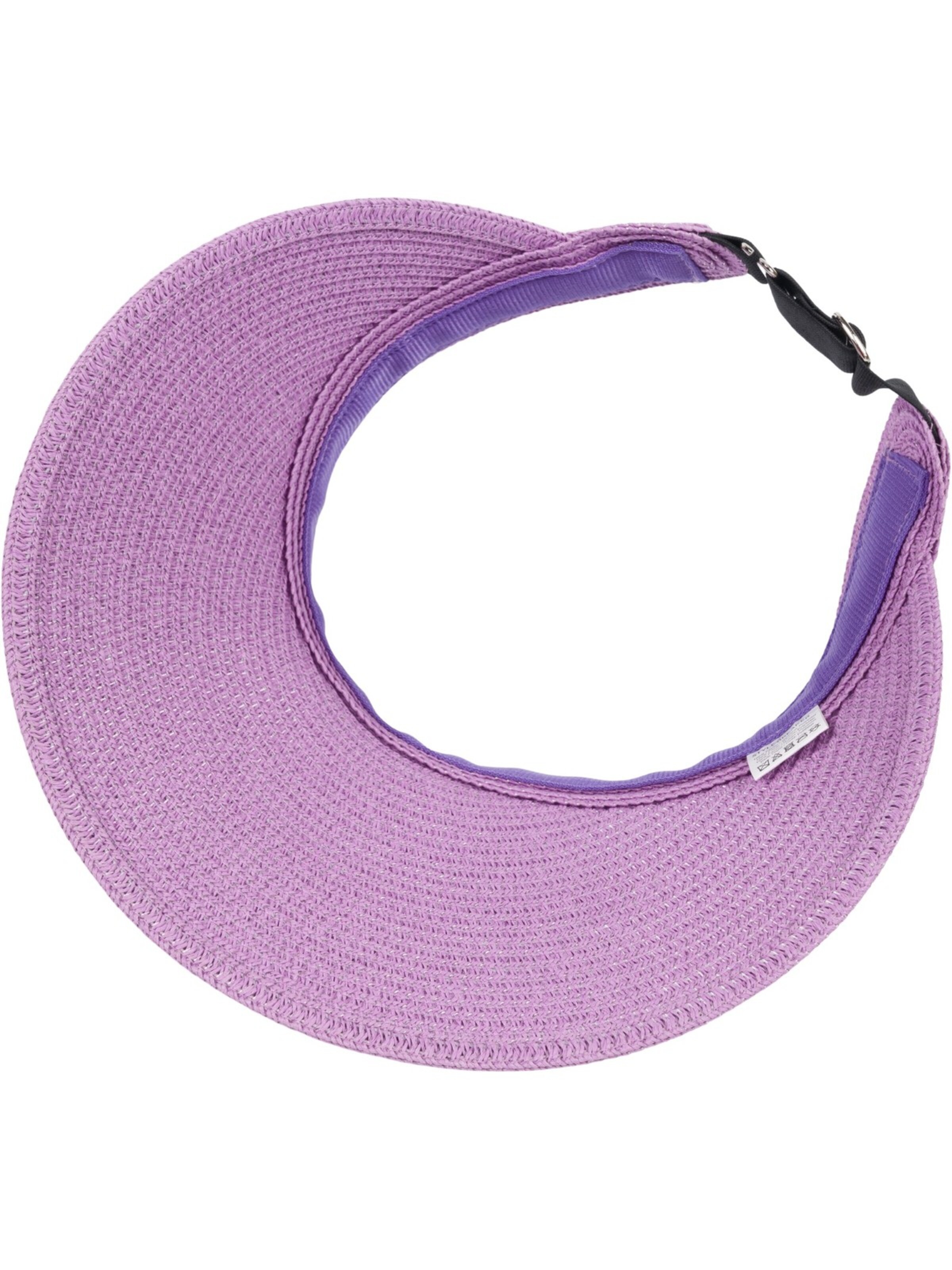 styleBREAKER Cap 'Papierstroh Visor Cap Einfarbig' in Purple