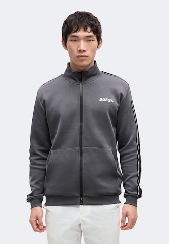 GUESS - Sudadera con cremallera deportiva 'MICKEY' en gris: frente