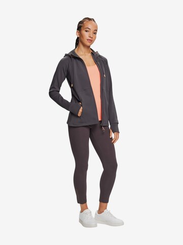 ESPRIT Athletic Zip-Up Hoodie in Grey