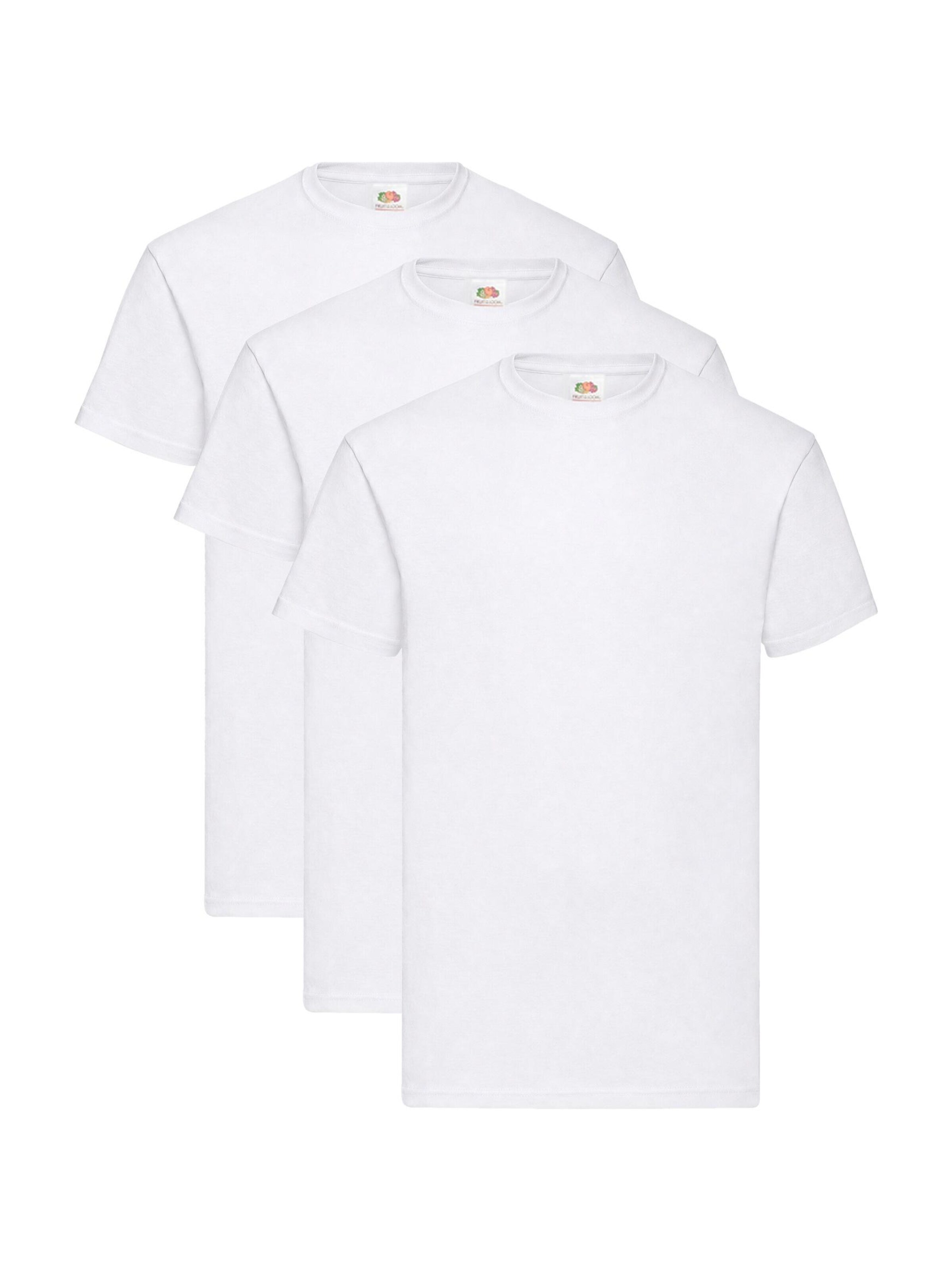 FRUIT OF THE LOOM Shirt 'T-shirt 3-pack' in White: front