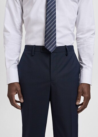 MANGO MAN Slim fit Pleated Pants 'Milan' in Blue