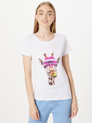 Tricou 'Tennis Giraffe' de la EINSTEIN & NEWTON pe alb: față