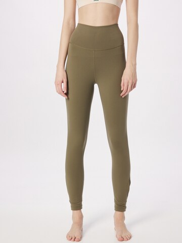 ADIDAS PERFORMANCE Skinny Workout Pants 'Studio Wrapped' in Green: front