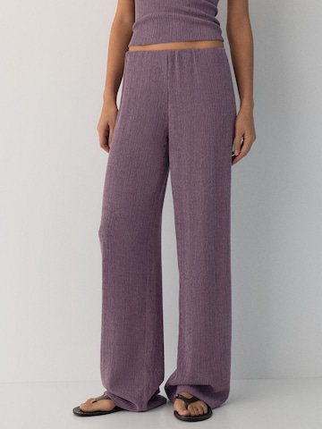 Pull&Bear Široký strih Nohavice - Fialová: predná strana