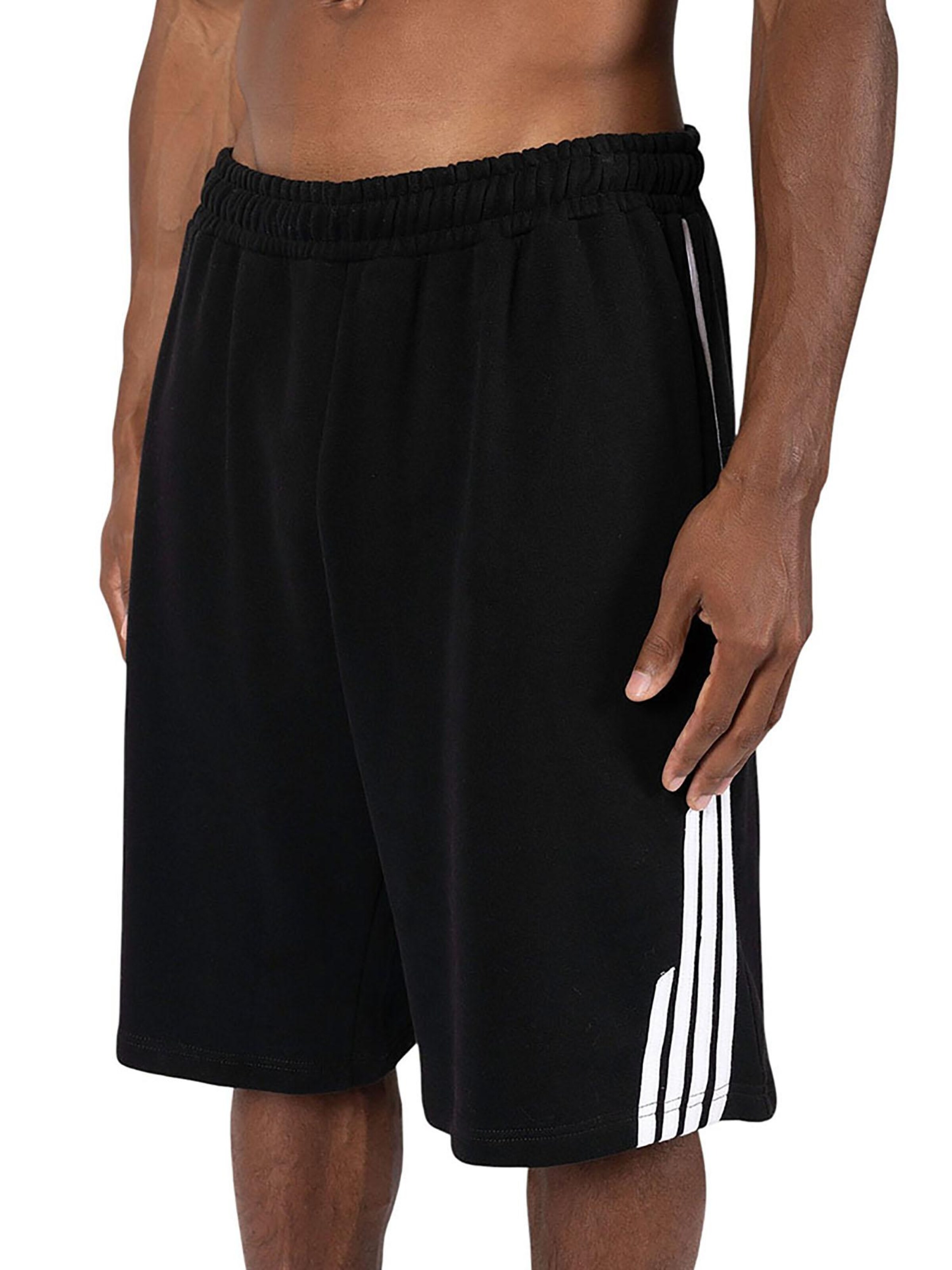 FAVELA Regular Workout Pants '4 Stripe' in Black