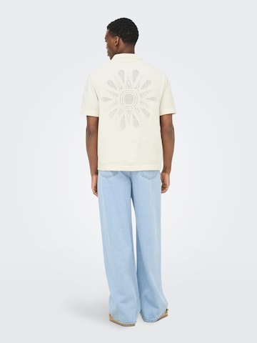 Only & Sons Comfort fit Button Up Shirt 'Jam' in White