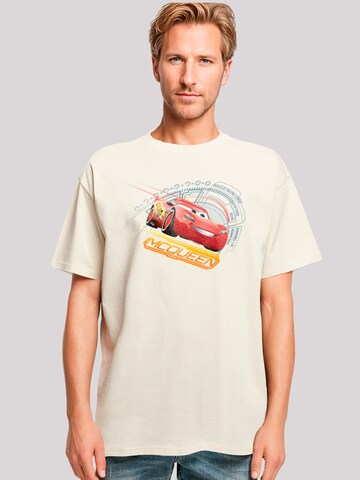 F4NT4STIC Shirt 'Cars Lightning McQueen' in Beige: voorkant
